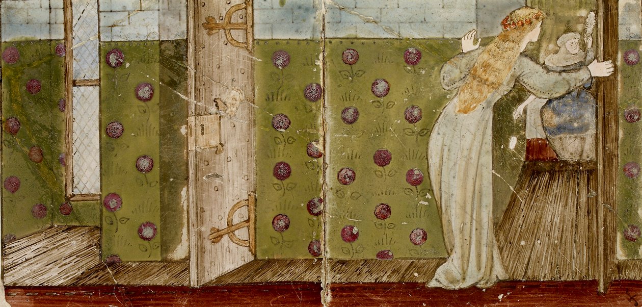 Szesnaście kafelków tworzy osiem ilustracji opowieści „Briar Rose”, 1862-1865. Artyści: William Morris, Sir Edward Coley Burne-Jones. autorstwa WilliamWilliam Morris, Sir Edward Coley Burne Jones
