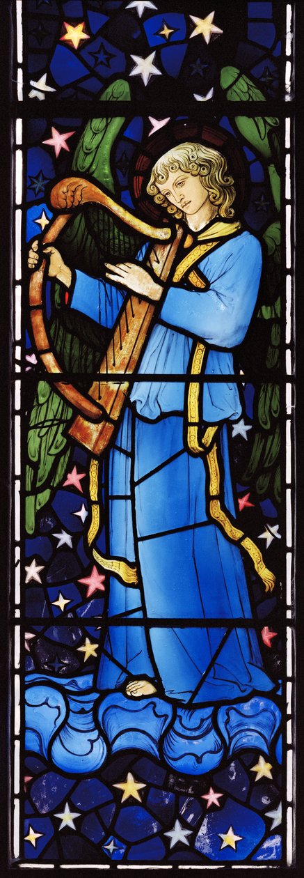 Anioł Muzykant, 1881 (witraż) autorstwa William Morris