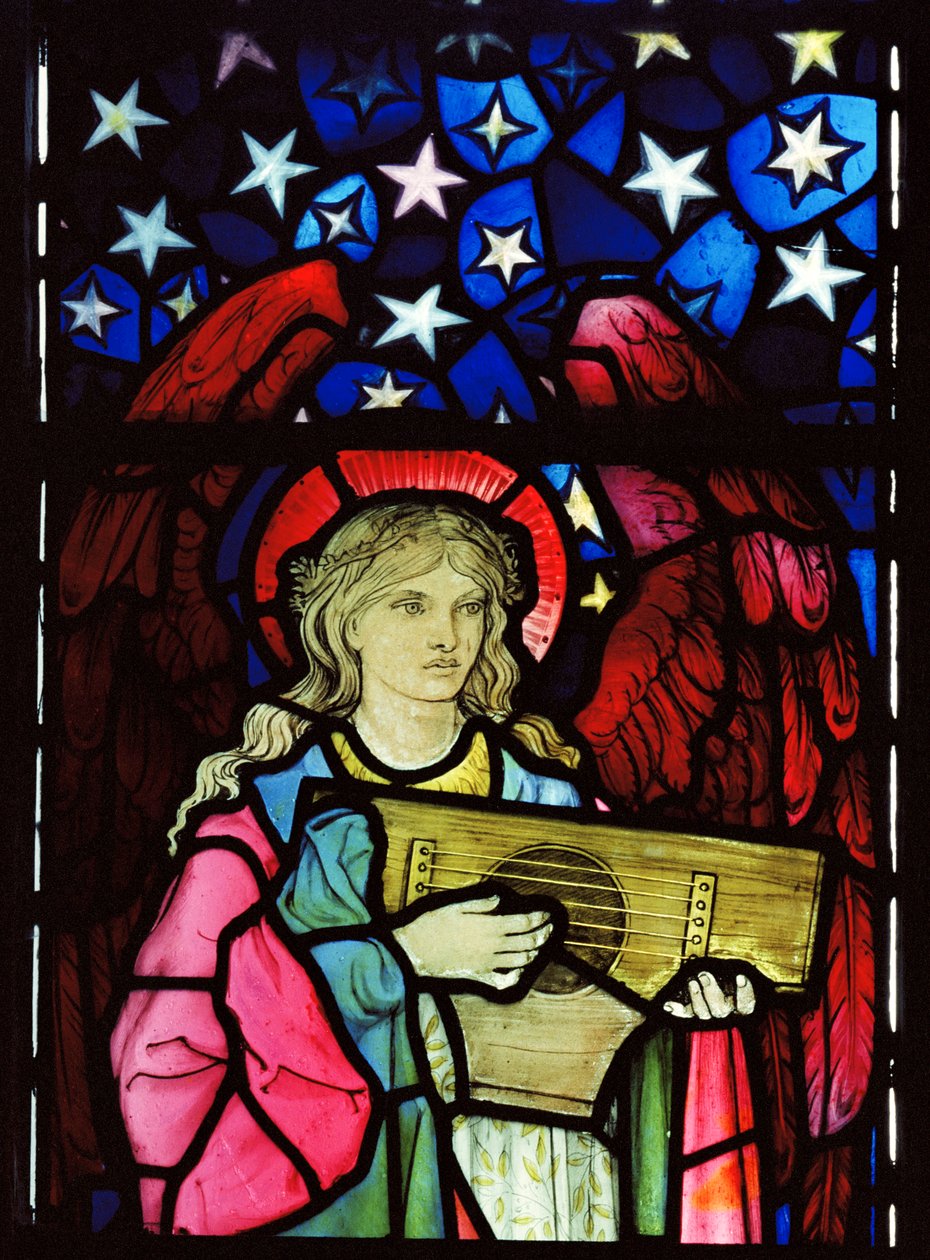 Anioł Muzykant, 1881 (witraż) autorstwa William Morris