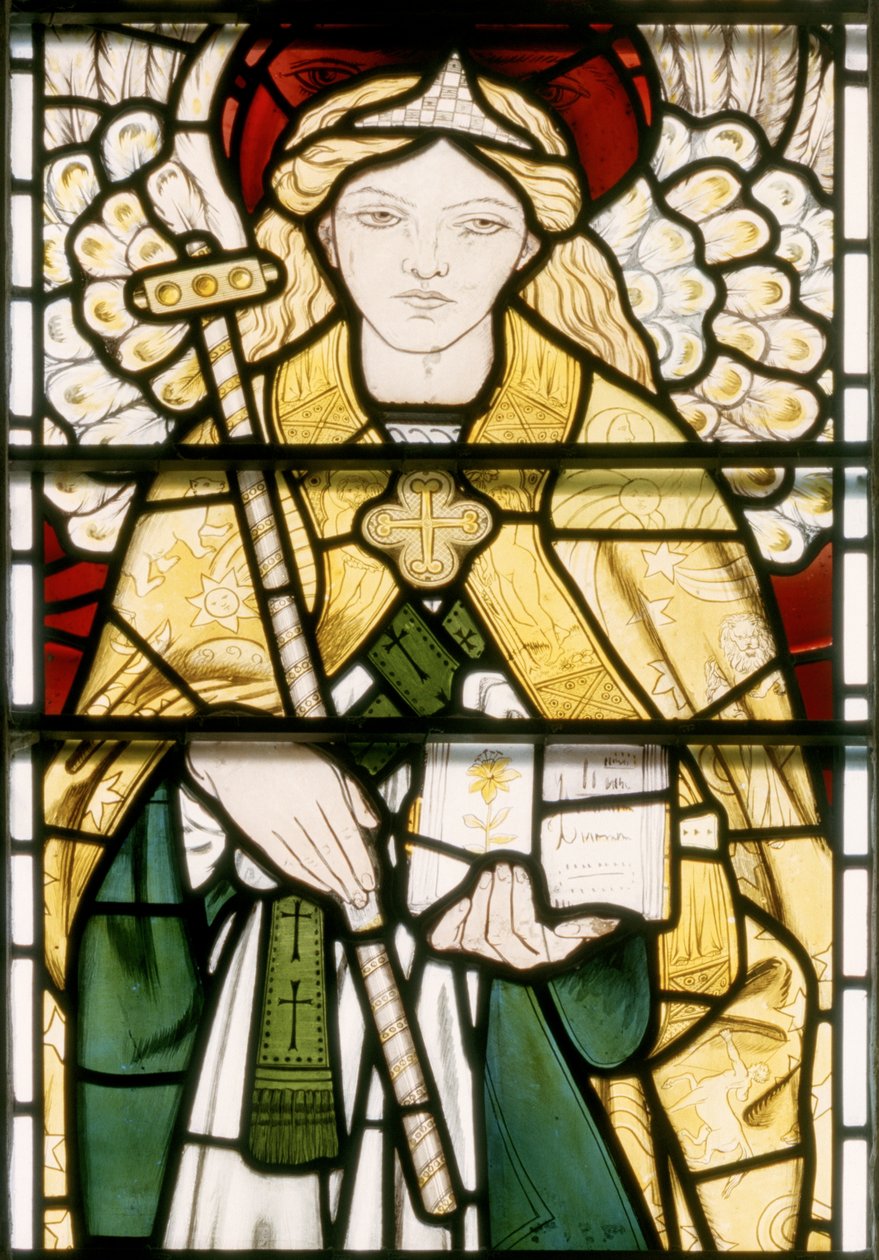 Archanioł Rafał, 1862 (witraż) autorstwa William Morris