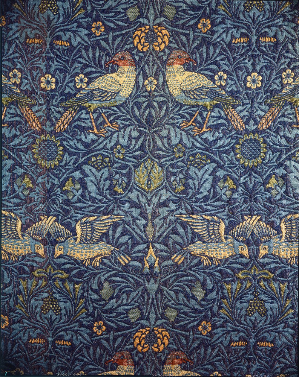 Ptaki. Tkanina dekoracyjna, 1878. autorstwa William Morris