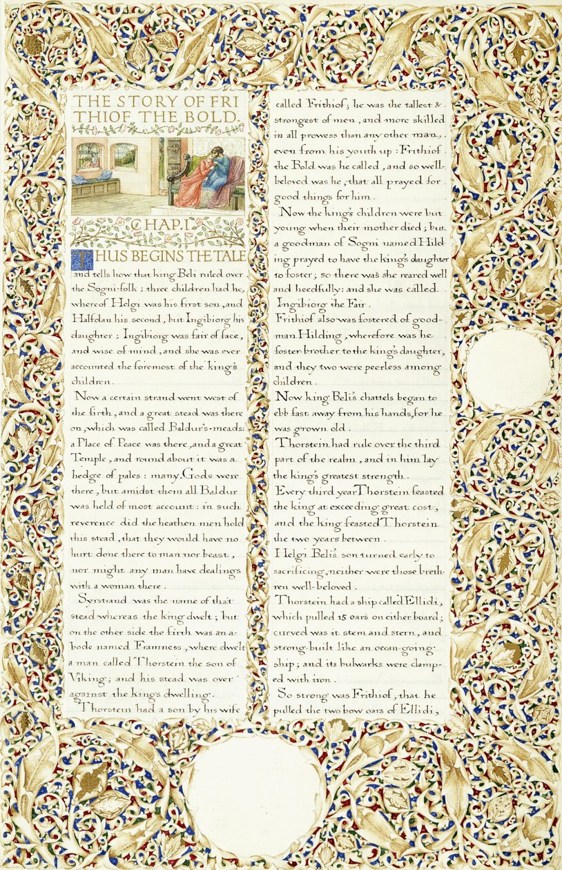Rękopis kaligraficzny i iluminowany, ok. 1871-1873 autorstwa William Morris
