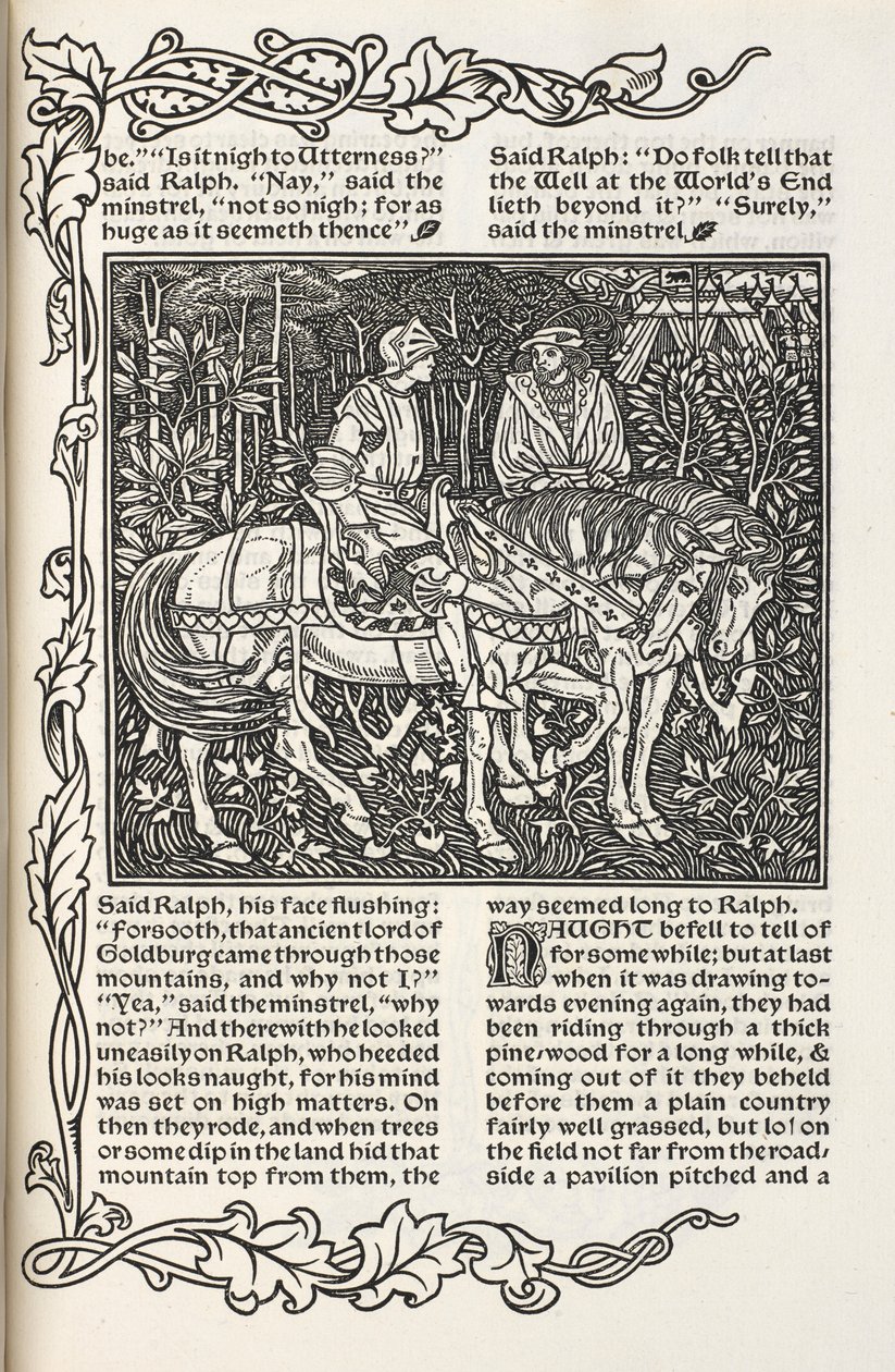 Ilustracja do opowiadania "Studnia na końcu świata". Ilustracja i projekt autorstwa Williama Morrisa. autorstwa William Morris