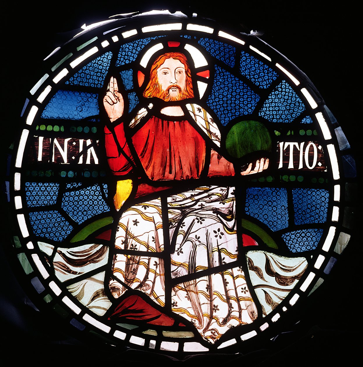Na początku, detal z Okna Stworzenia, 1861, detal witrażu z roku 12053 autorstwa William Morris
