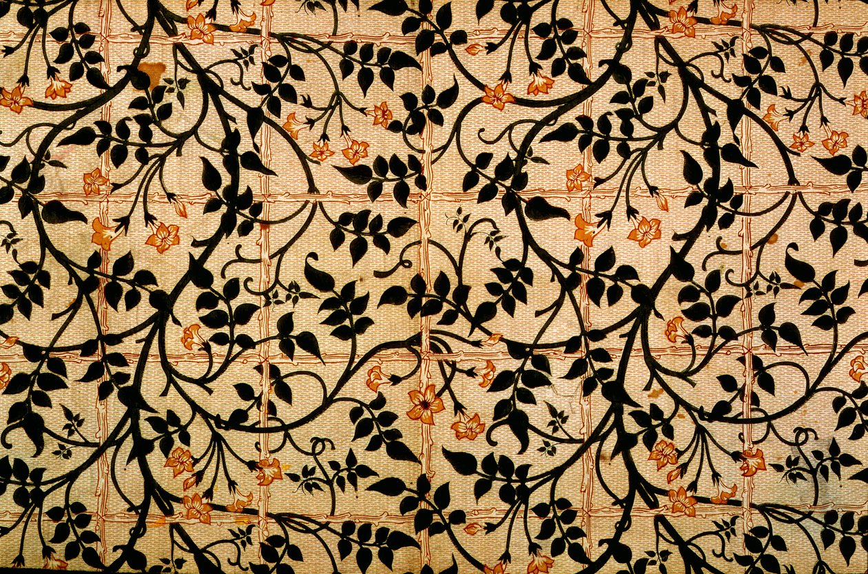 Projekt kurtyny jaśminowej, 1868-70 (bawełna drukowana) autorstwa William Morris