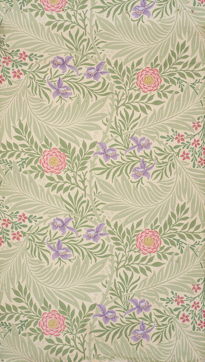 Ostróżka. Tapeta, 1874. autorstwa William Morris