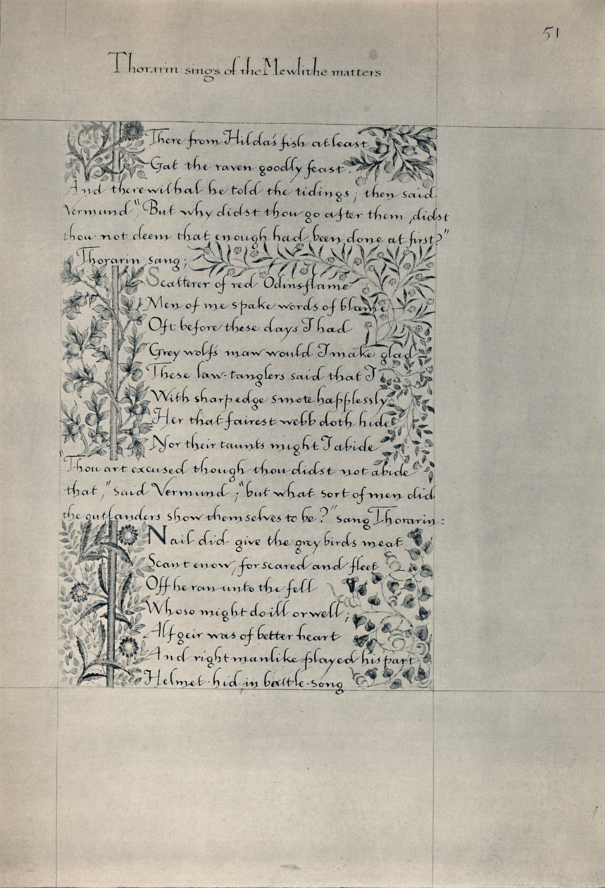 Strona z The Story of the Dwellers of Eyr, 1871. autorstwa William Morris