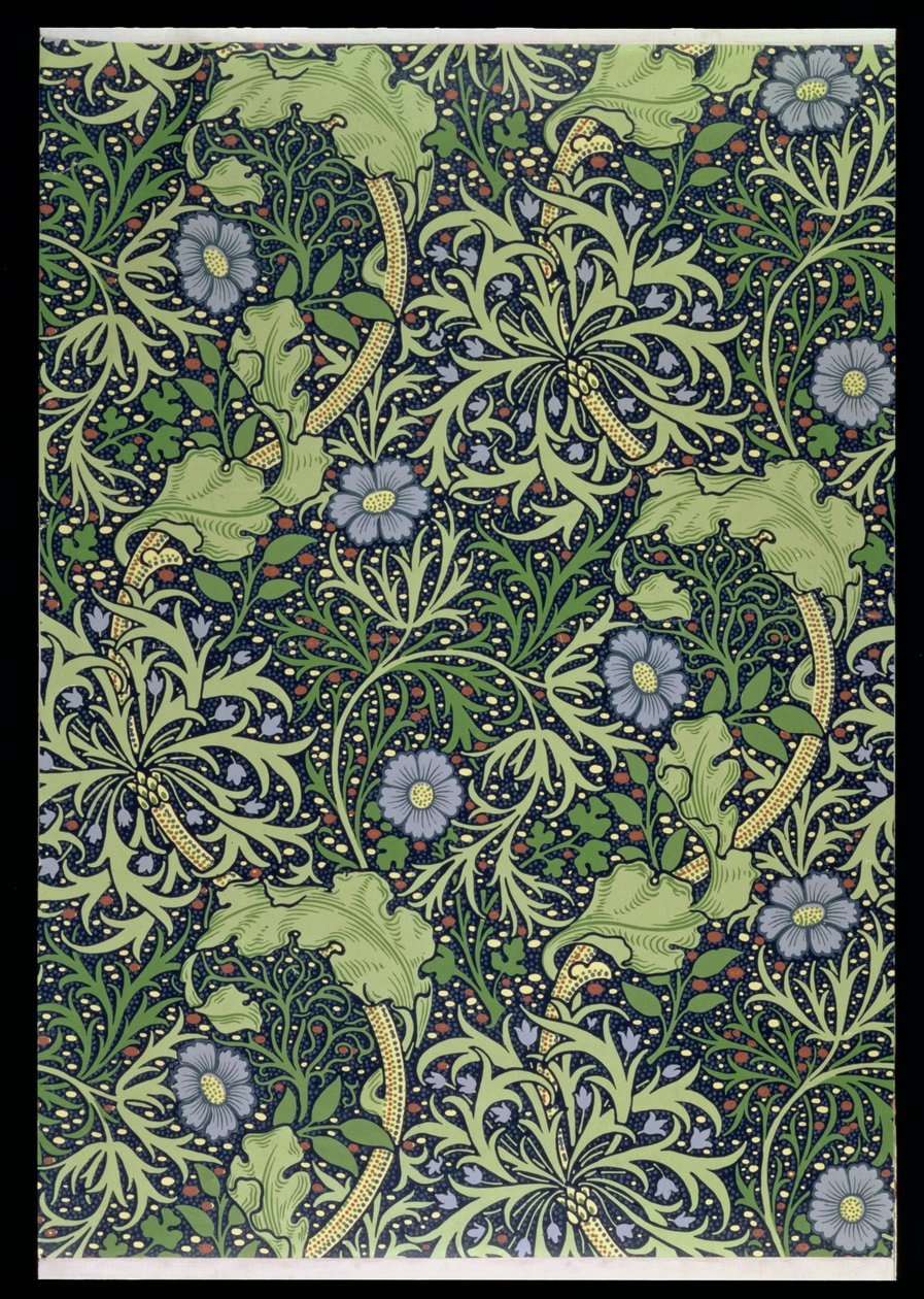 Wzór tapety z wodorostami, wydrukowany przez John Henry Dearle (1860-1932), 1901 (tapeta) autorstwa William Morris
