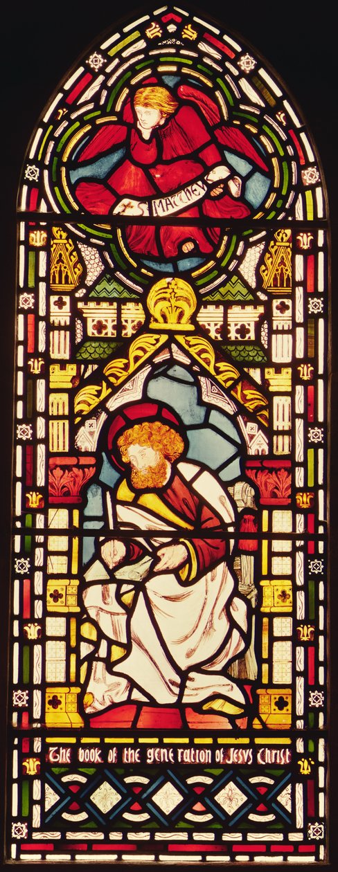 Św. Mateusz, ok. 1870 witraż autorstwa William Morris