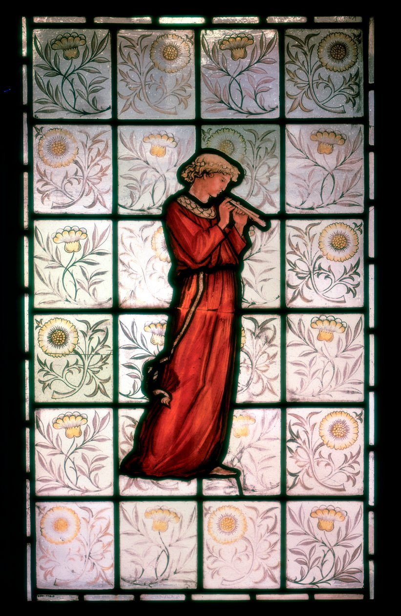 Witraż, Minstrel. 1882-1884 autorstwa William Morris