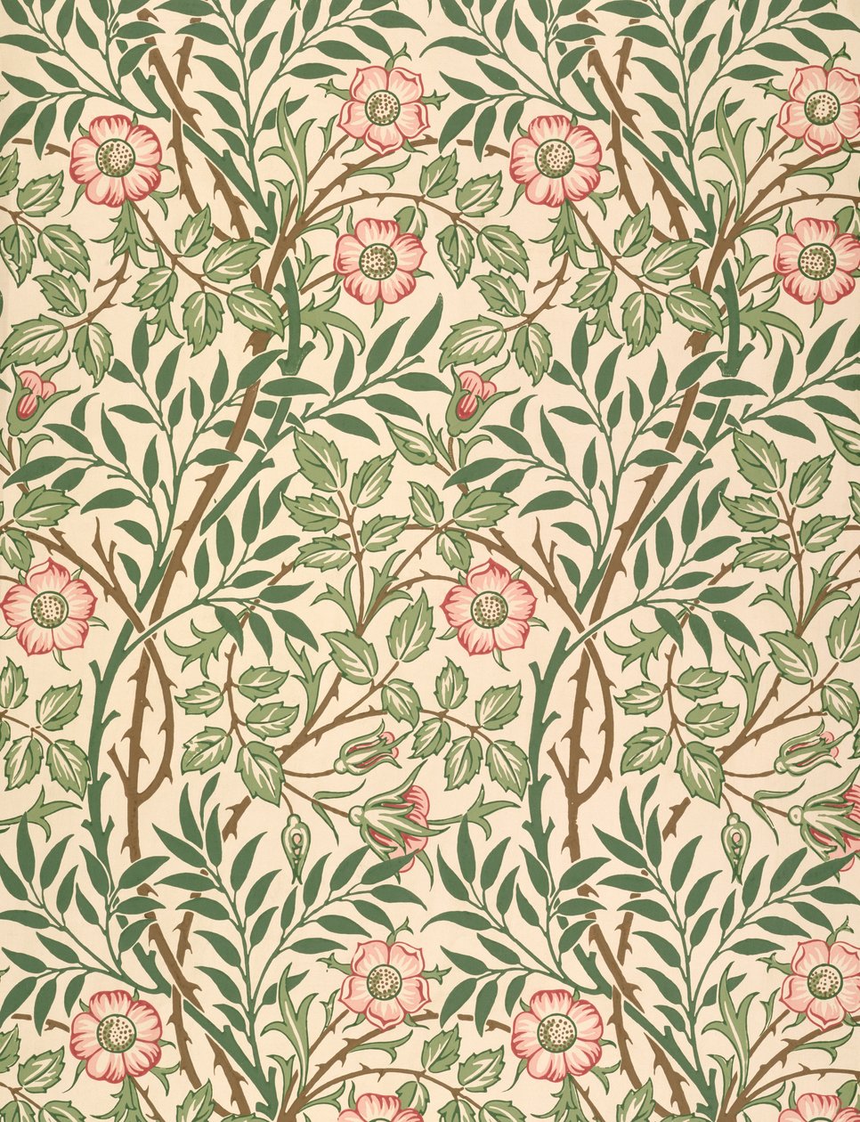 Projekt tapety „Sweet Briar”, wydrukowany przez Johna Henry