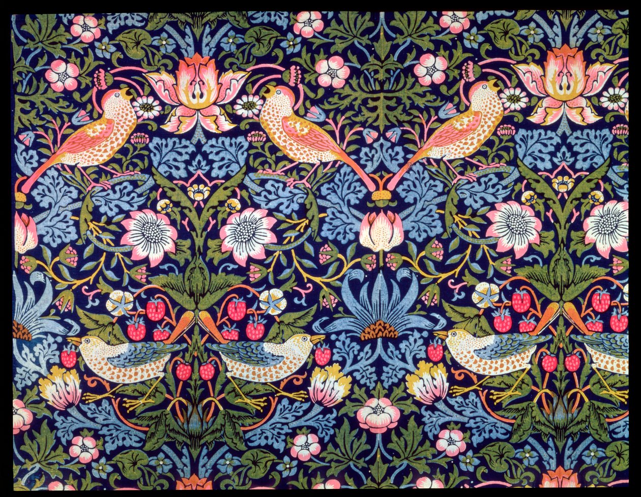 „The Strawberry Thief”, tkanina zaprojektowana przez Williama Morrisa, 1883 autorstwa William Morris