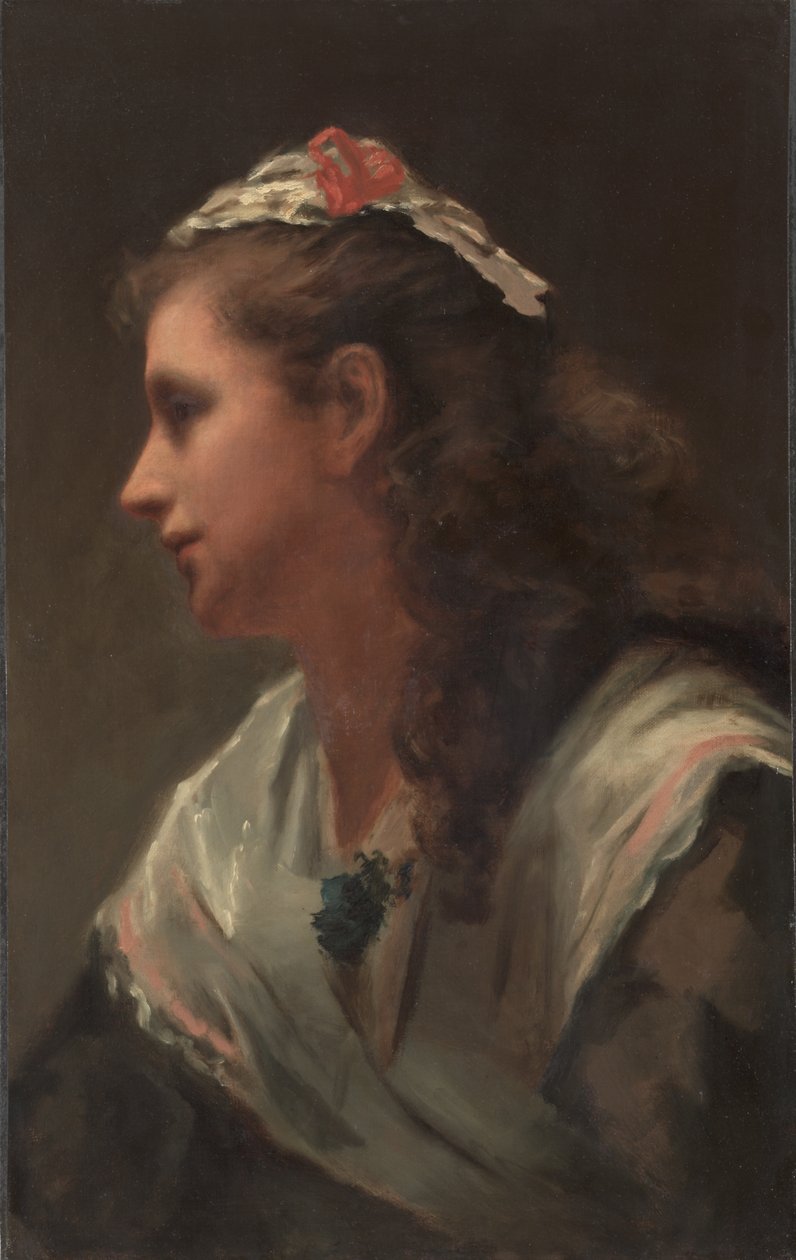Jego pierwsza modelka - panna Russell, ok. 1873 (olej na płótnie) autorstwa William Morris Hunt
