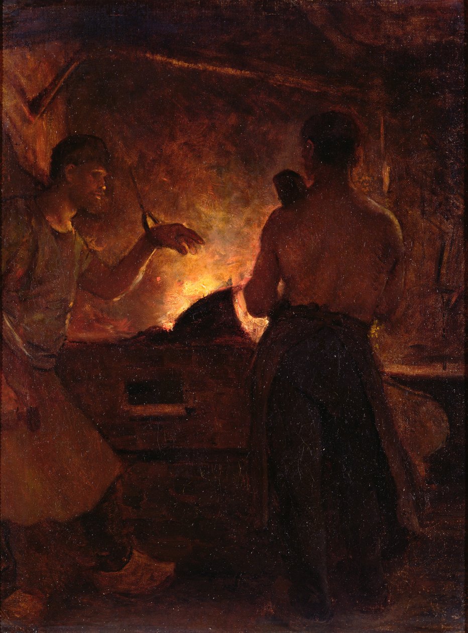 Kuźnia, ok. 1855 (olej na płótnie) autorstwa William Morris Hunt