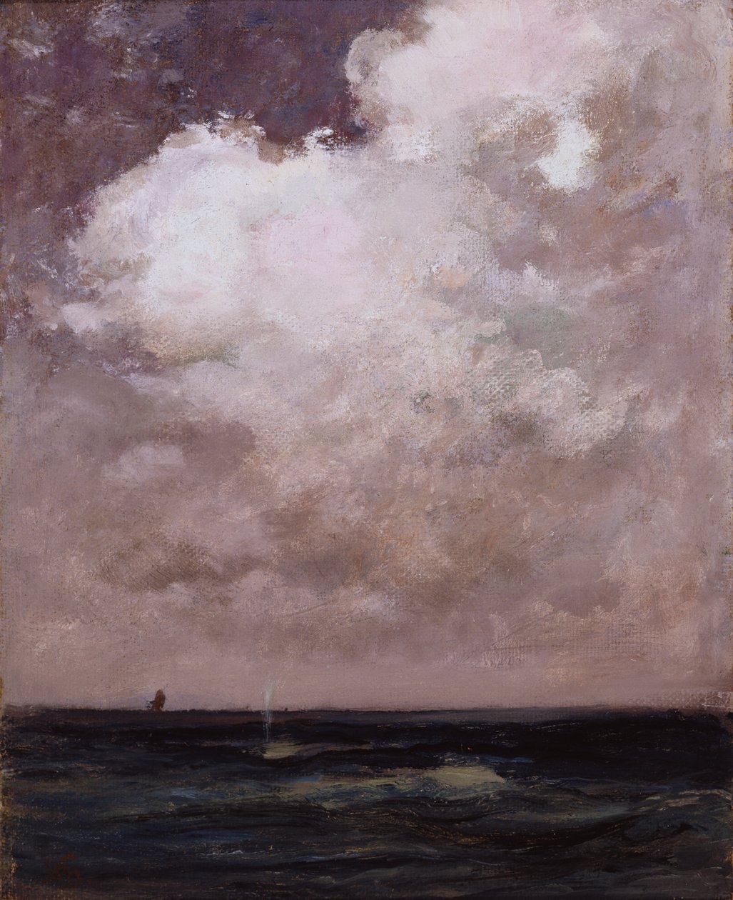 Wieloryb tryskający, ca. 1870. autorstwa William Morris Hunt