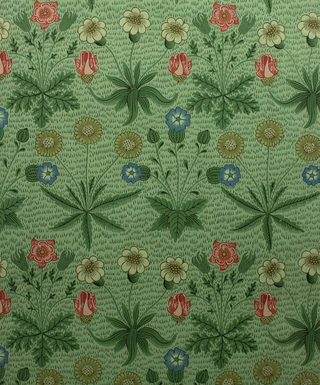 Daisy Marguerite, tapeta z nadrukiem blokowym, 1862. autorstwa William Morris Tapestry Works