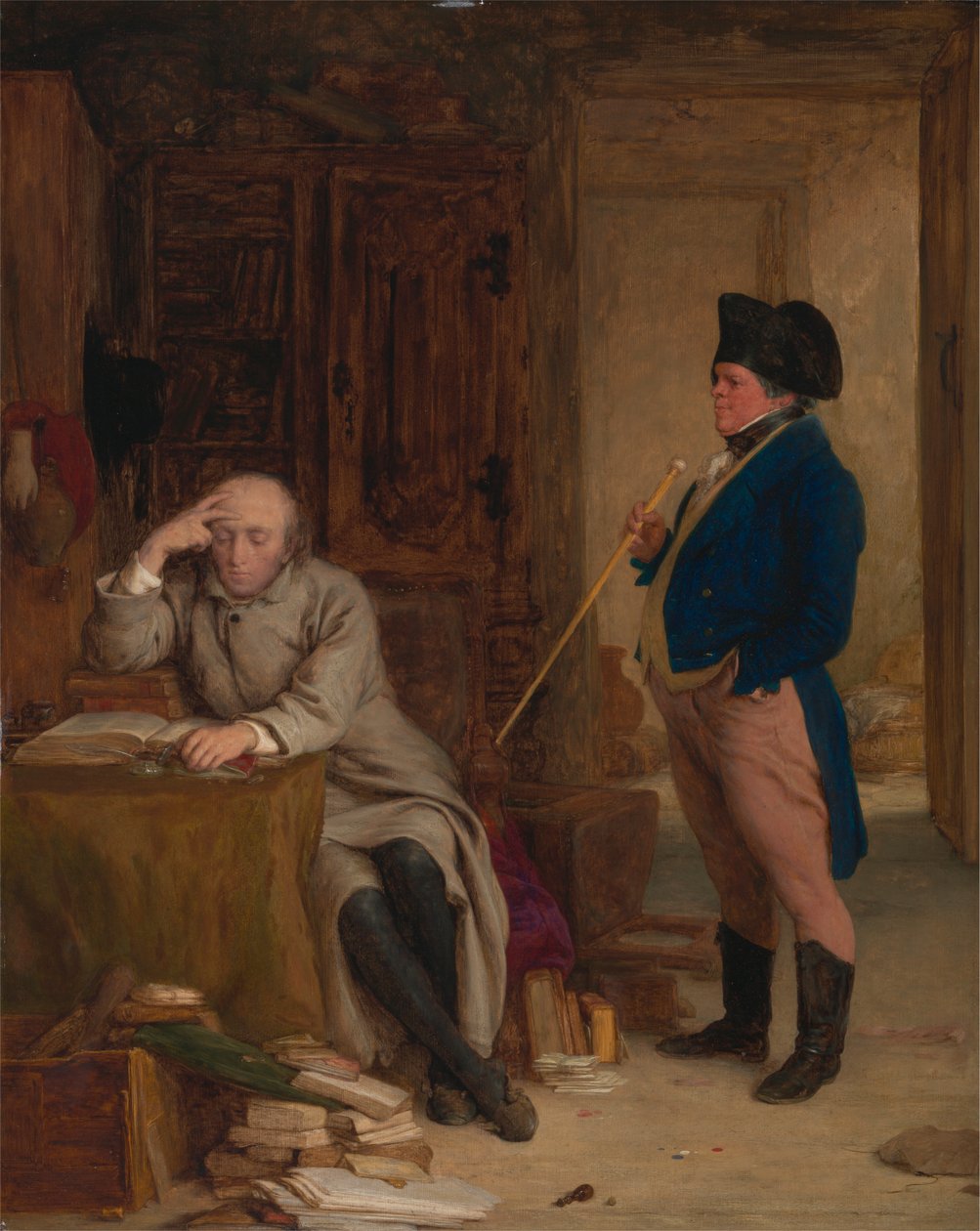 Pan Peregrine Touchwood włamuje się do wielebnego Josiaha Cargilla autorstwa William Mulready