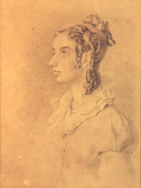 Portret damy (ołówek i kredka na papierze) autorstwa William Mulready