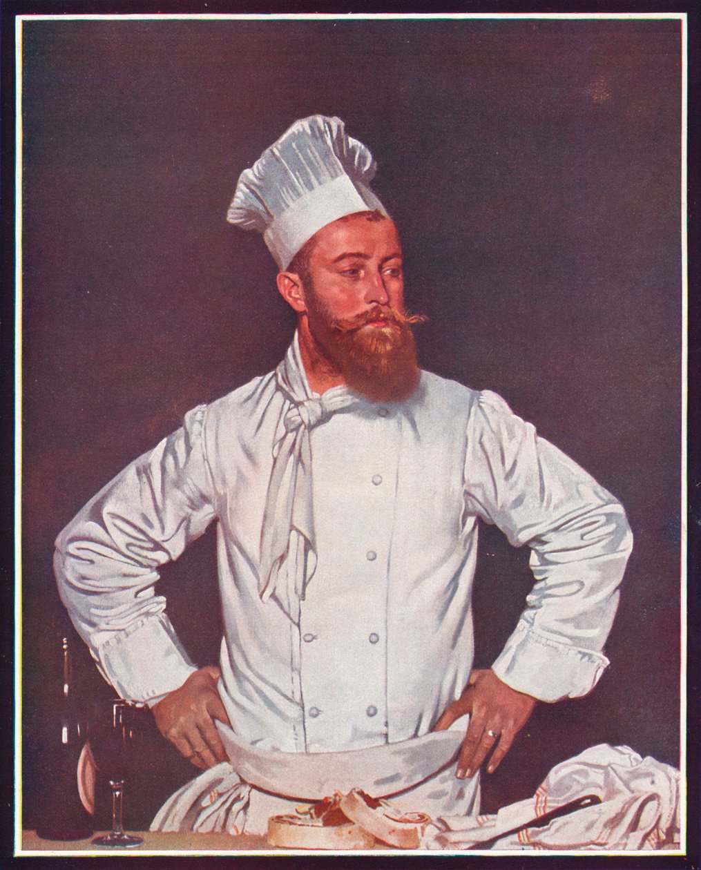 Szef kuchni Hotelu Chatham, Paryż, ok. 1921 r. autorstwa William Newenham Montague Orpen