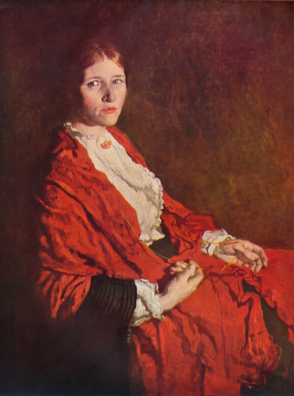 Czerwony szalik, 1935 autorstwa William Newenham Montague Orpen