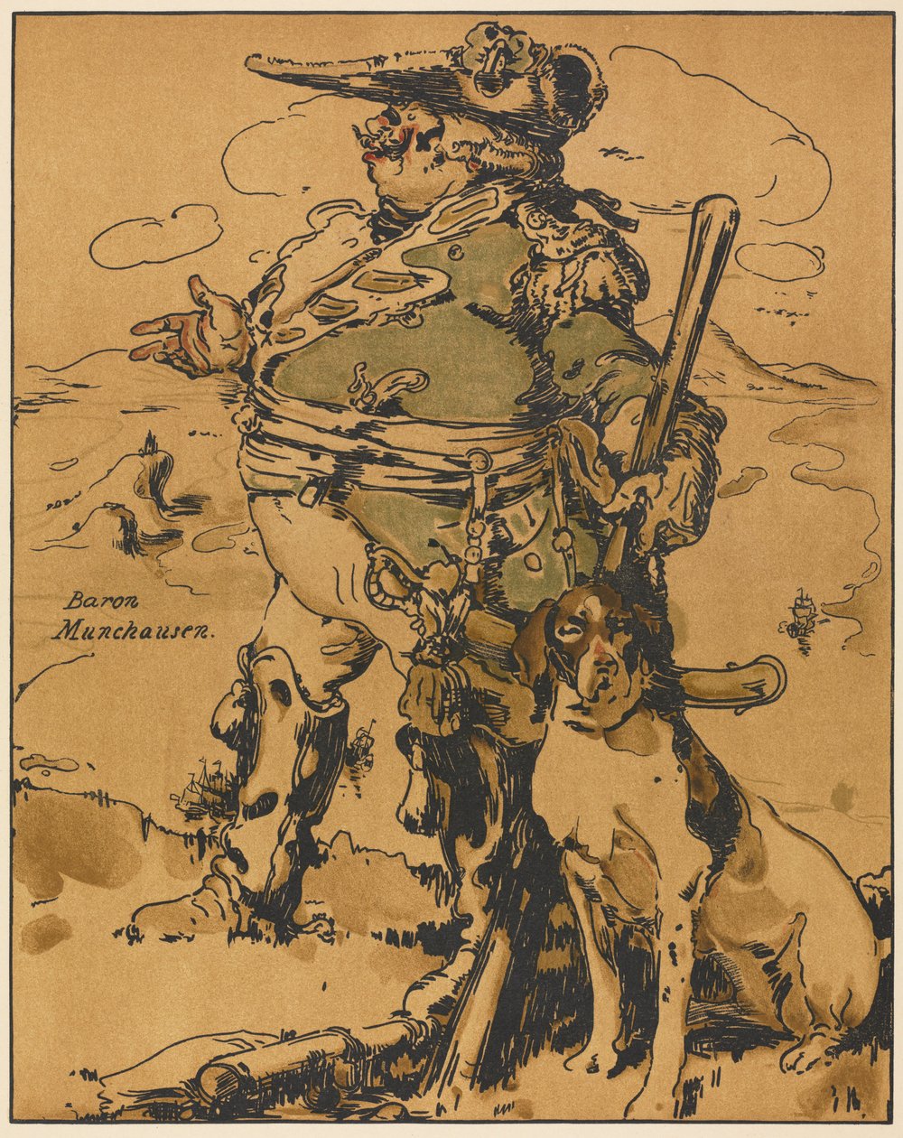 Postacie romansu: Baron Munchausen autorstwa William Nicholson