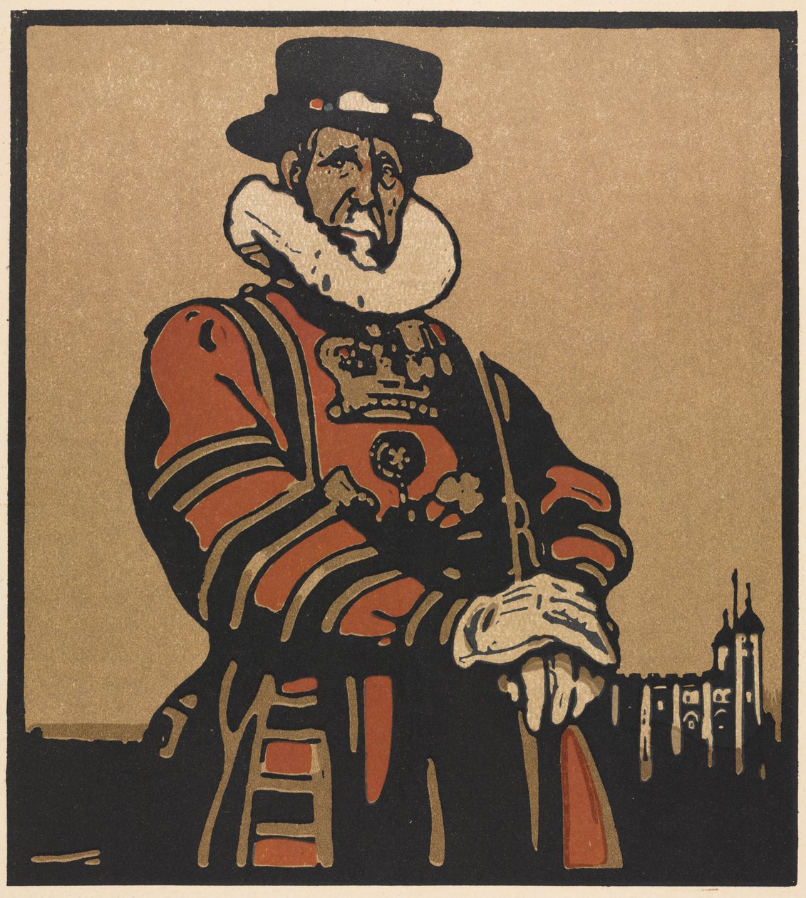 Typy londyńskie: Beefeater autorstwa William Nicholson