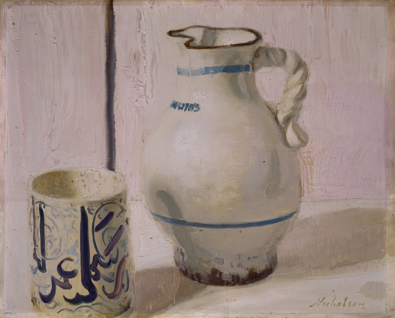 Różowa martwa natura z dzbanem, 1935-36. autorstwa William Nicholson