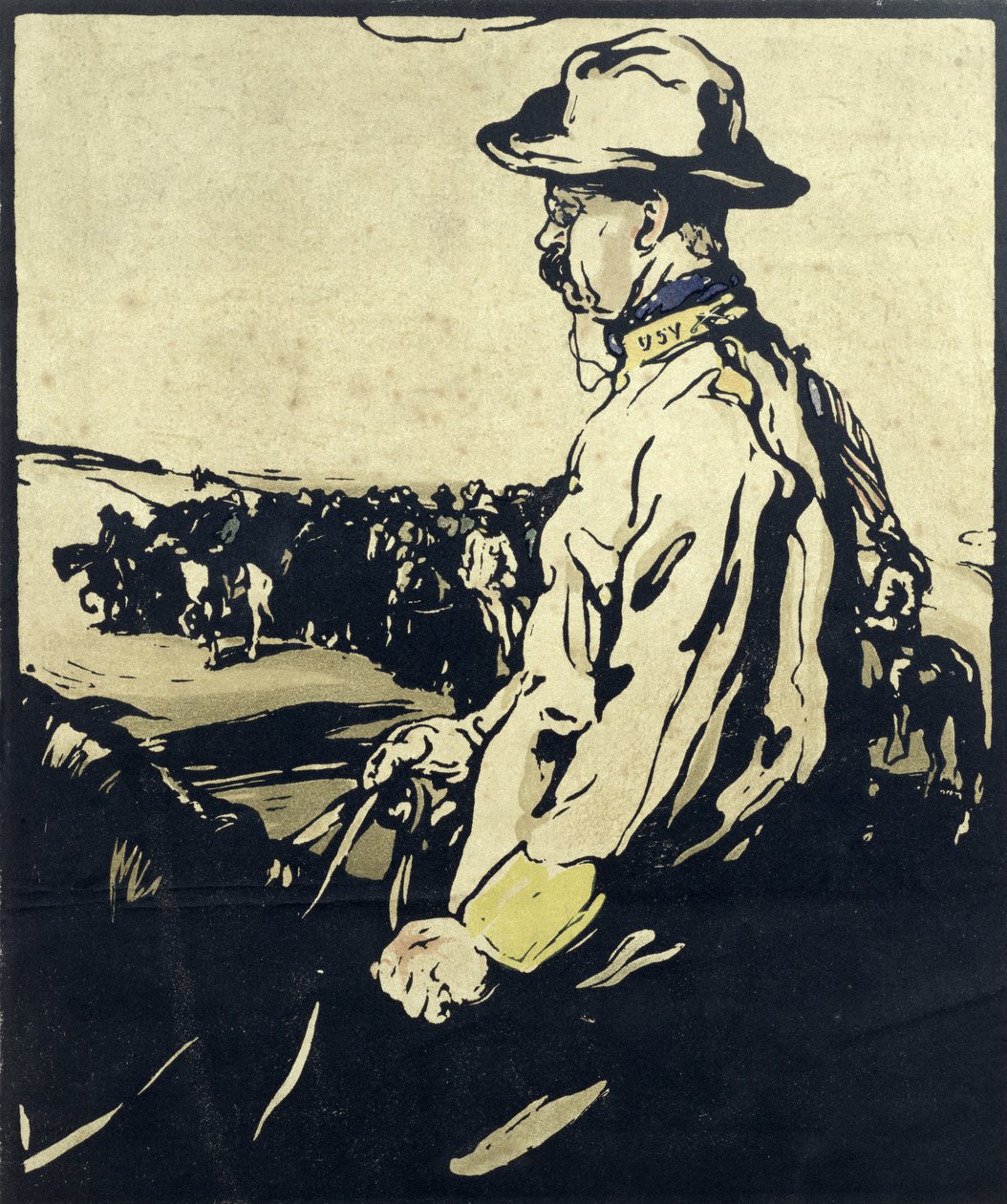 Prezydent Theodore Roosevelt, ilustracja z „Dwunastu portretów”, opublikowana w 1899 r. (drewno ręcznie kolorowane) autorstwa William Nicholson