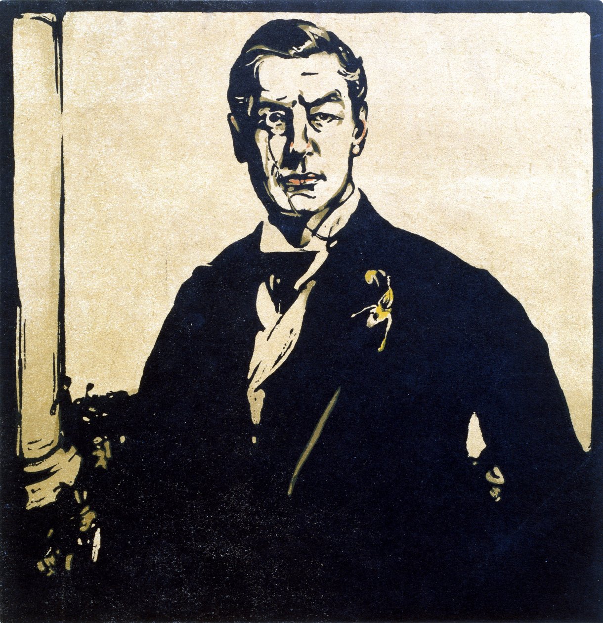 Rt. Kochanie. Joseph Chamberlain (1836-1914) ilustracja z „Dwunastu portretów – druga seria”, wydanej w 1899 r. (drewno ręcznie kolorowane) autorstwa William Nicholson
