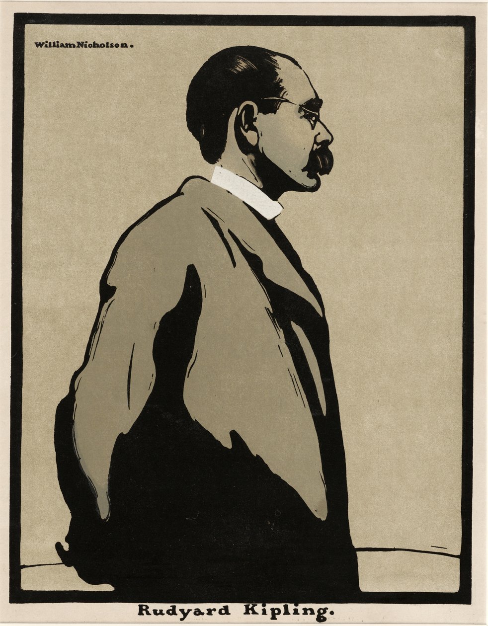 Rudyard Kipling (1865 - 1936), wyd. 1899 (litografia kolorowa) autorstwa William Nicholson