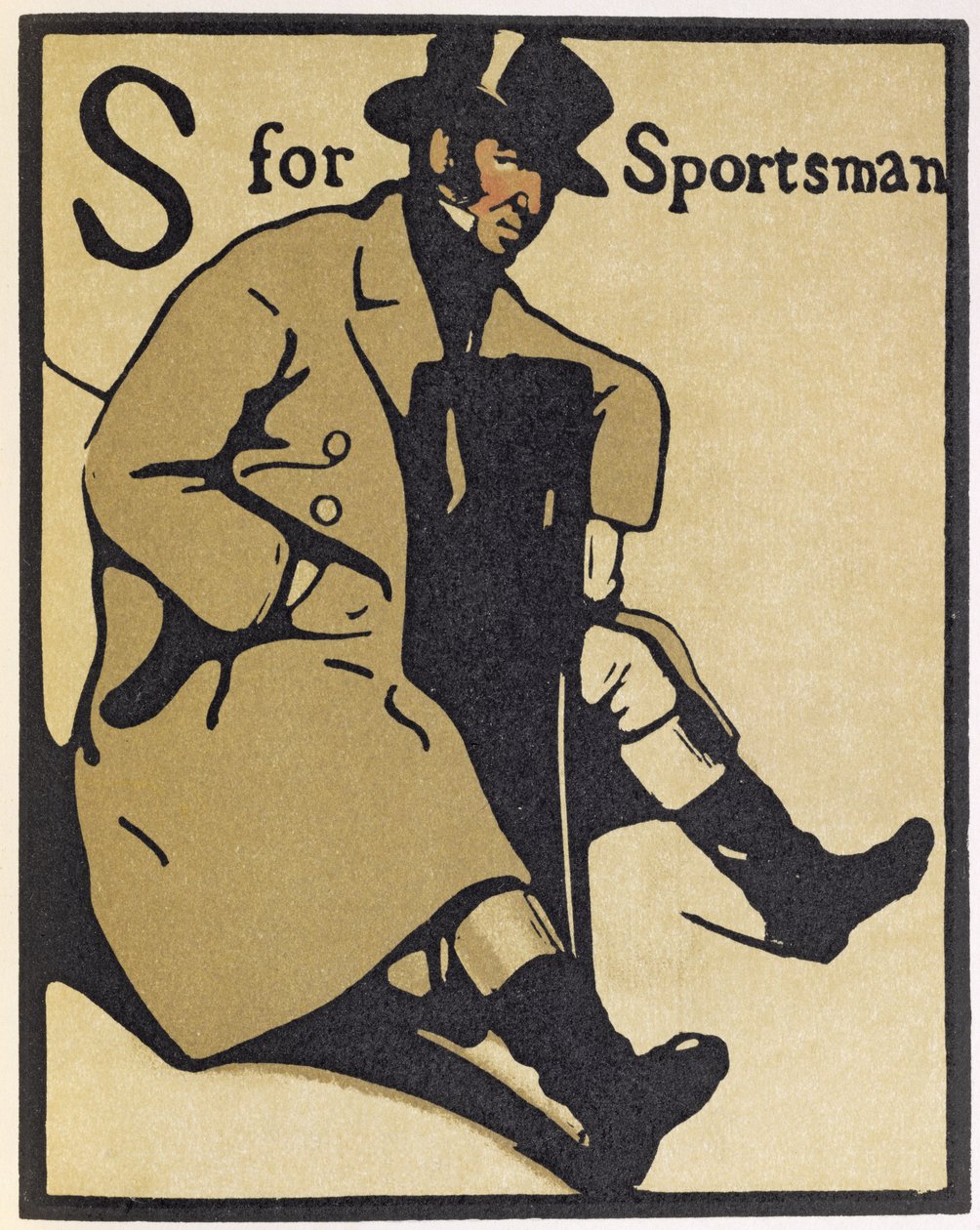 S jak sportowiec, ilustracja z „Alfabetu”, wyd. William Heinemann autorstwa William Nicholson