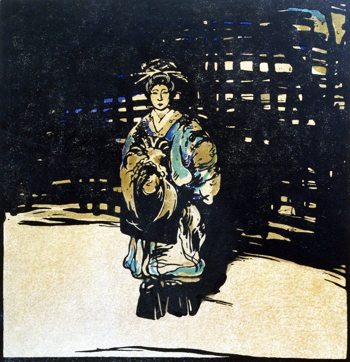 Sada Yacco, ilustracja z „Dwunastu portretów”, wydana w 1899 r. (drewno ręcznie kolorowane) autorstwa William Nicholson