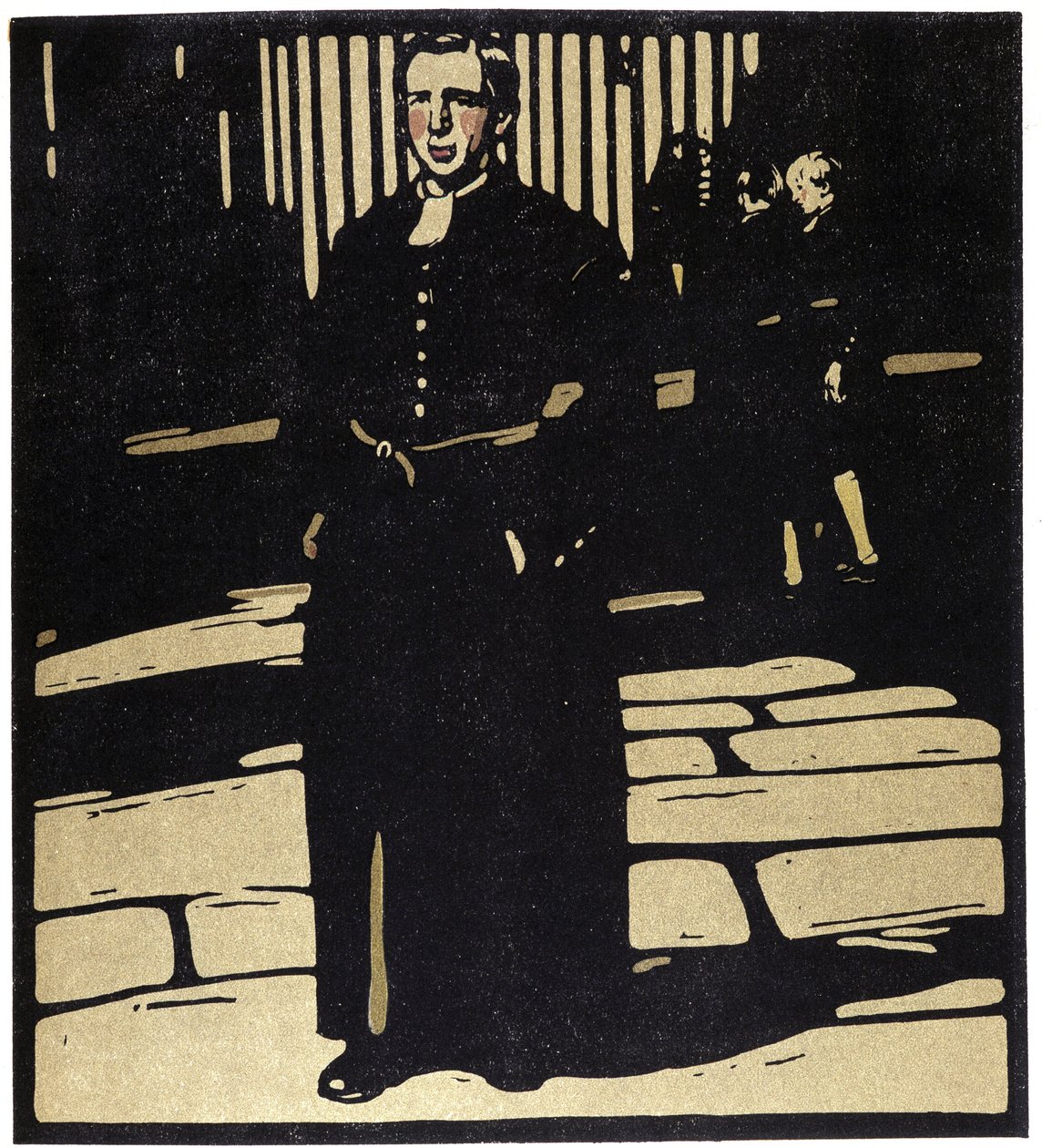 School, London - Ilustracja Williama Nicholsona (1872-1949) w „” Types of London” autorstwa William Nicholson