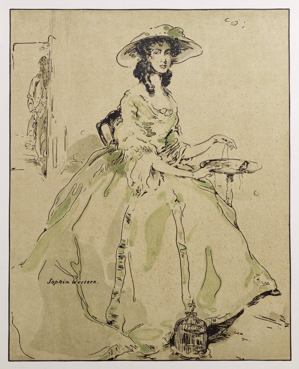 Sophia Western, ilustracja z „Characters of Romance”, po raz pierwszy opublikowana 1900 (kolor lito) autorstwa William Nicholson