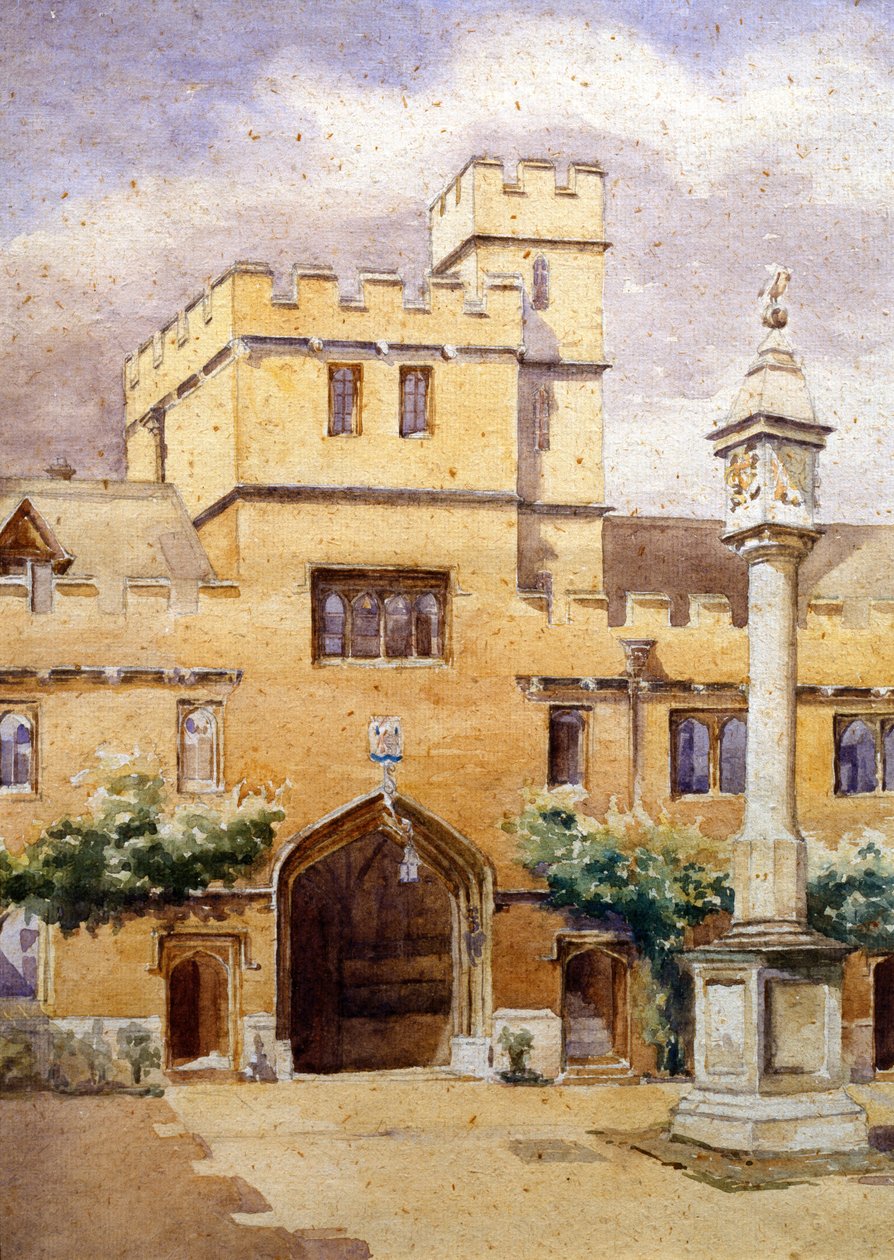 Front Quad, Corpus Christi College, Oxford (akwarela na papierze) autorstwa William Nicholson