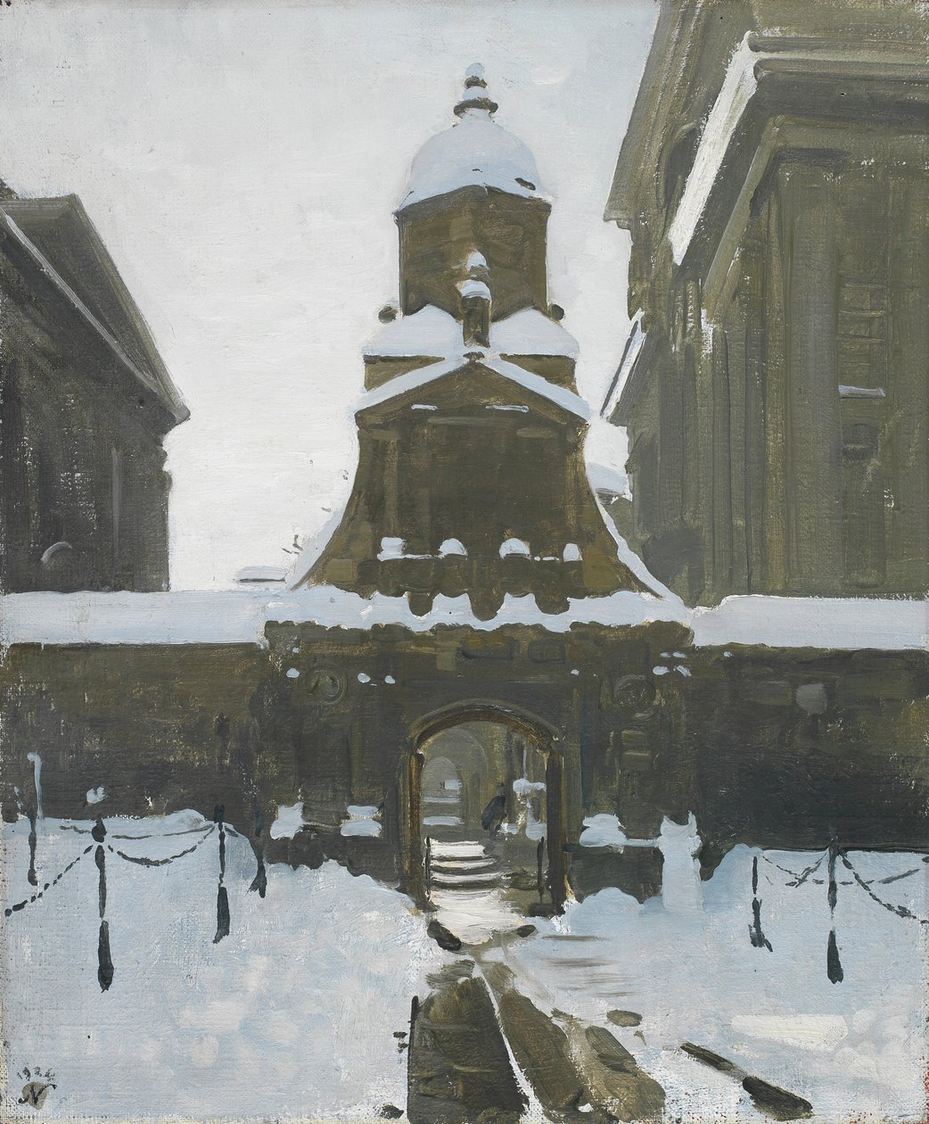 Brama Honoru pod Śniegiem autorstwa William Nicholson