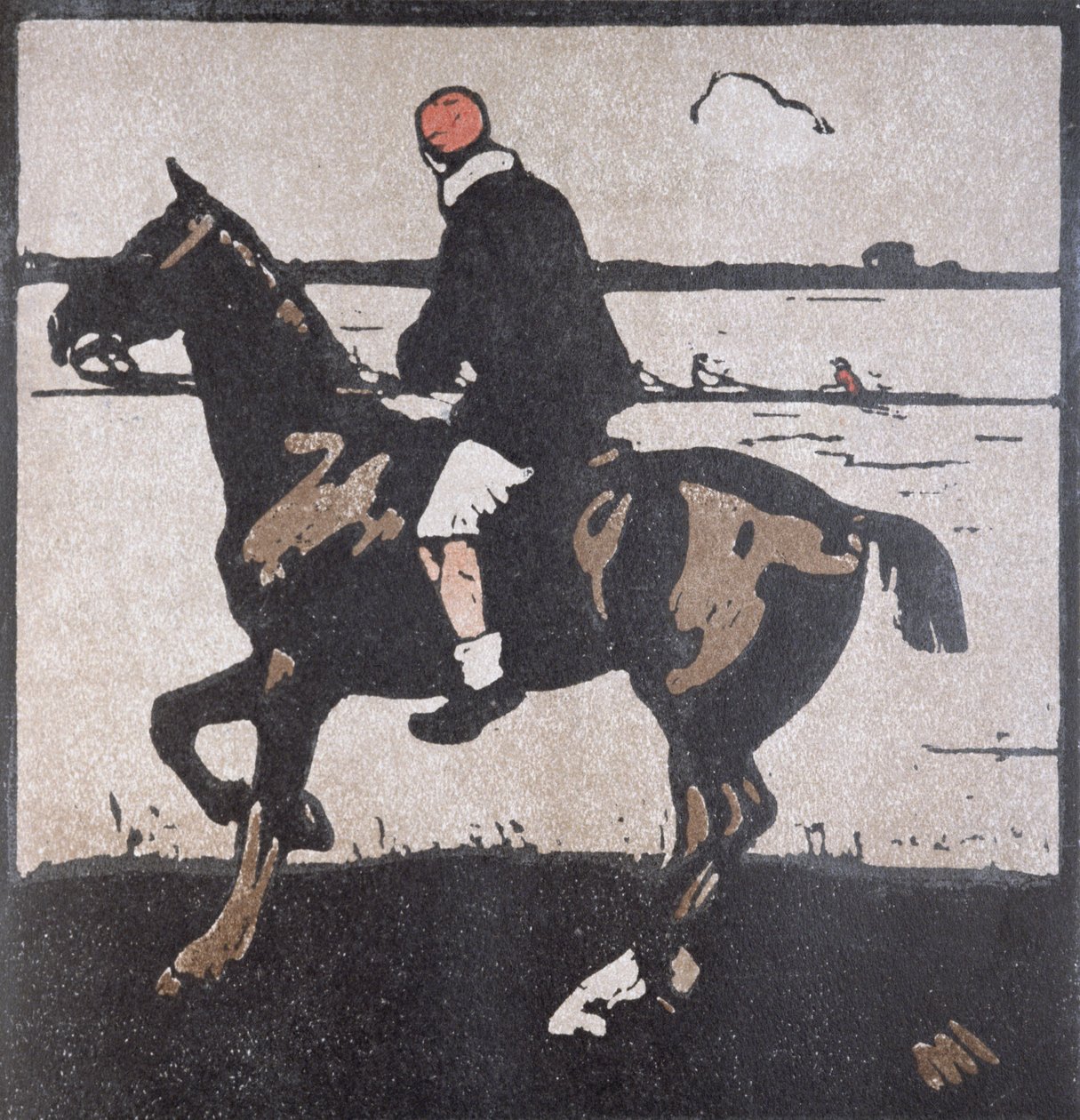 Miesiąc kwiecień: Wioślarstwo, z „Almanachu dwunastu sportów”, ze słowami Rudyarda Kiplinga, opublikowane po raz pierwszy przez Williama Heinemanna autorstwa William Nicholson
