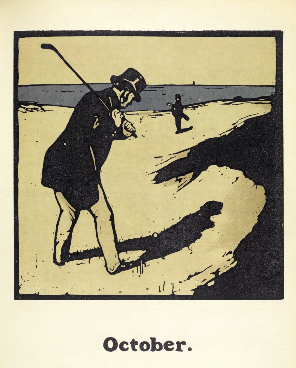 Miesiąc październik, z „Almanachu dwunastu sportów”, ze słowami Rudyarda Kiplinga, opublikowany po raz pierwszy przez Williama Heinemanna autorstwa William Nicholson