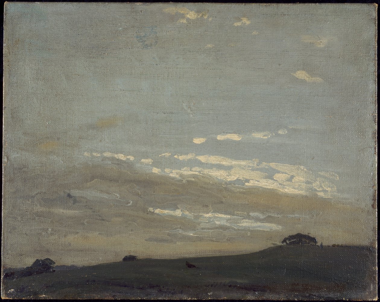 Srebrny zachód słońca (olej na płótnie ułożony na płycie) autorstwa William Nicholson
