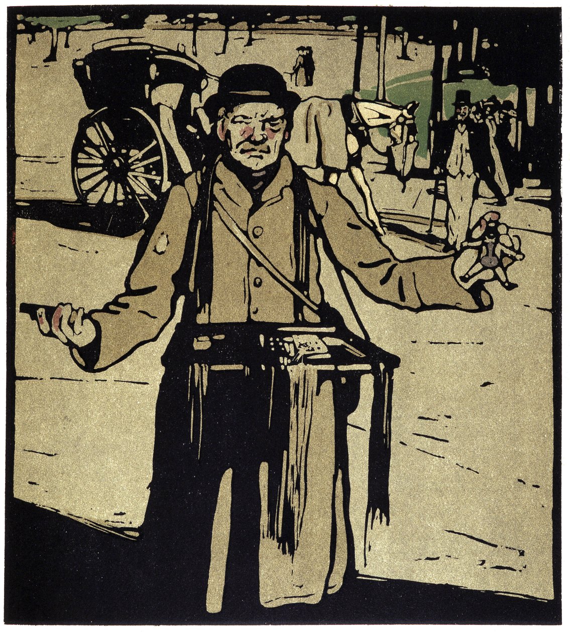 Sprzedawca zabawek, Londyn - w „” Typy Londynu” Williama Nicholsona (1872-1949), wyd. Floury autorstwa William Nicholson