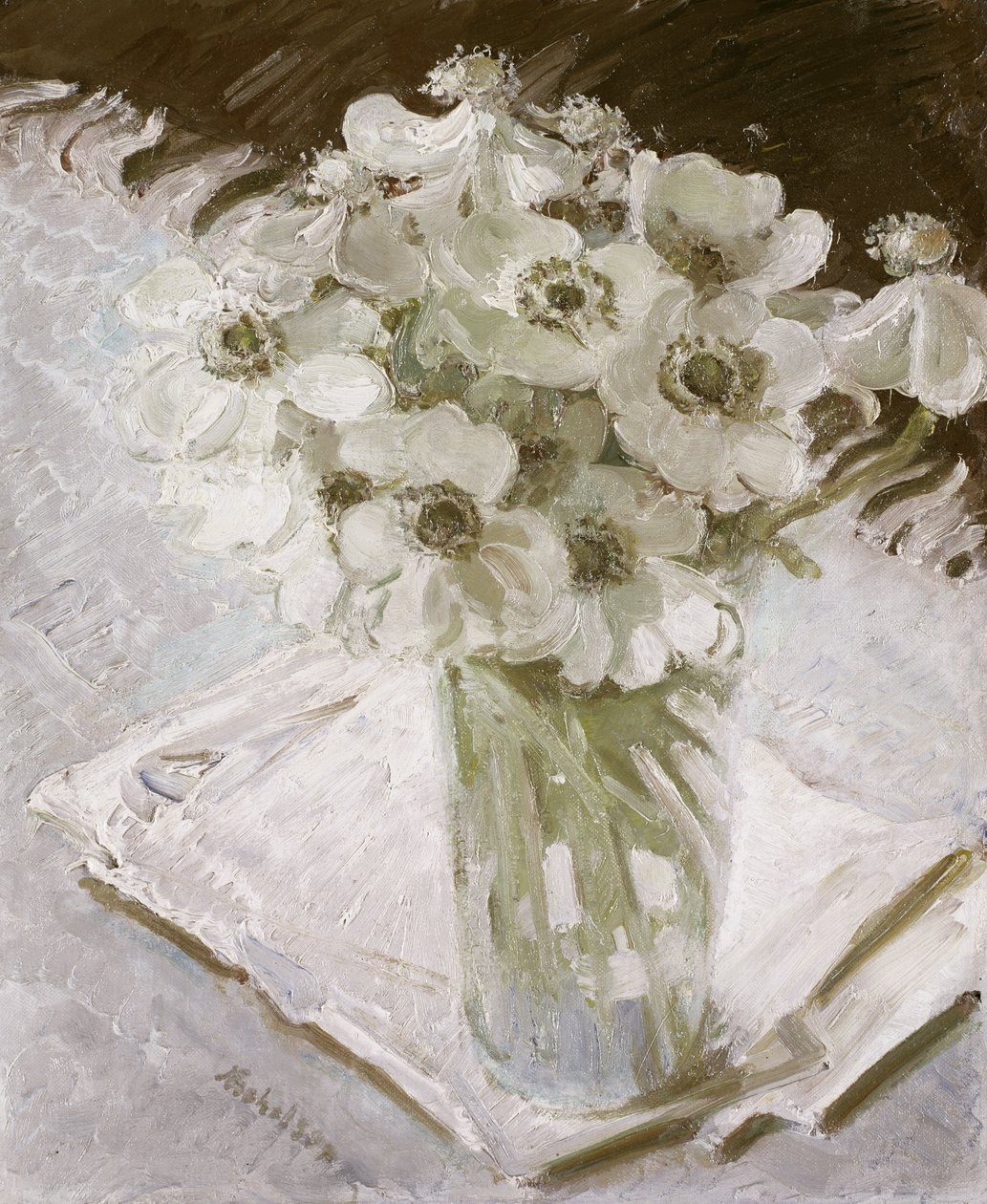 Białe Zawilce (olej na płótnie) autorstwa William Nicholson