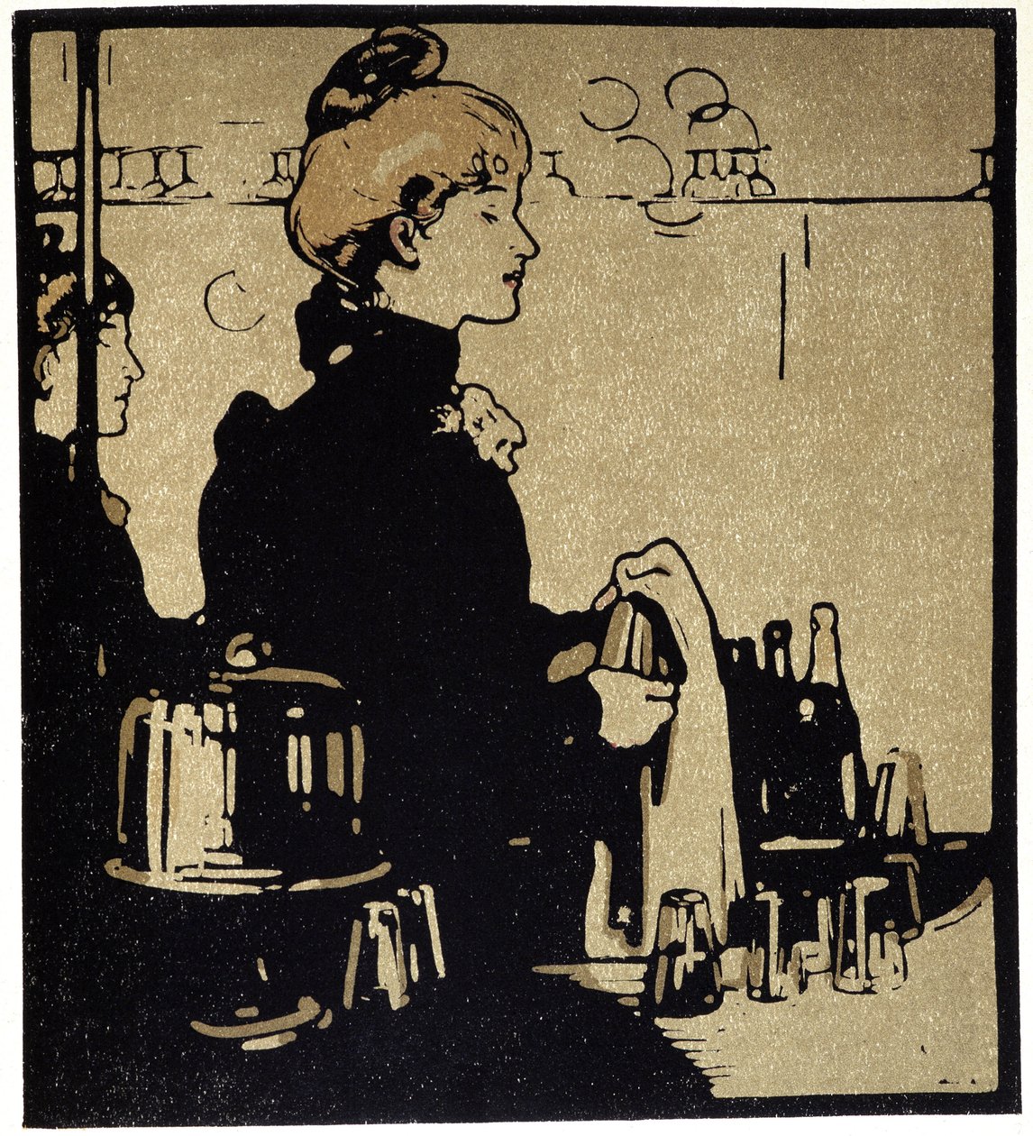 Młoda barmanka, Londyn - w „Typach Londynu” Williama Nicholsona (1872-1949), wyd. Floury autorstwa William Nicholson