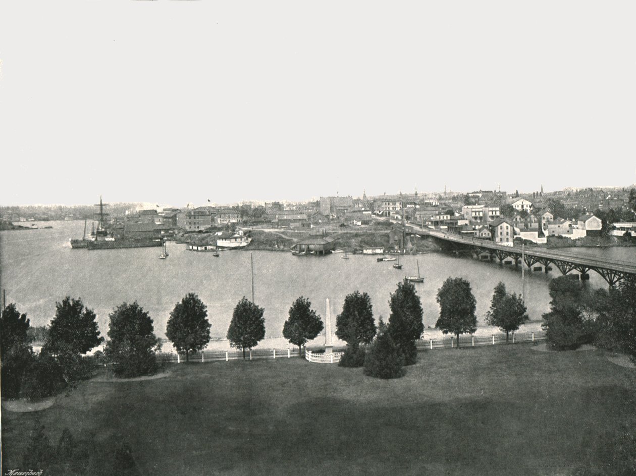 Widok z budynków rządowych, Victoria, Kanada, 1895. autorstwa William Notman and Son