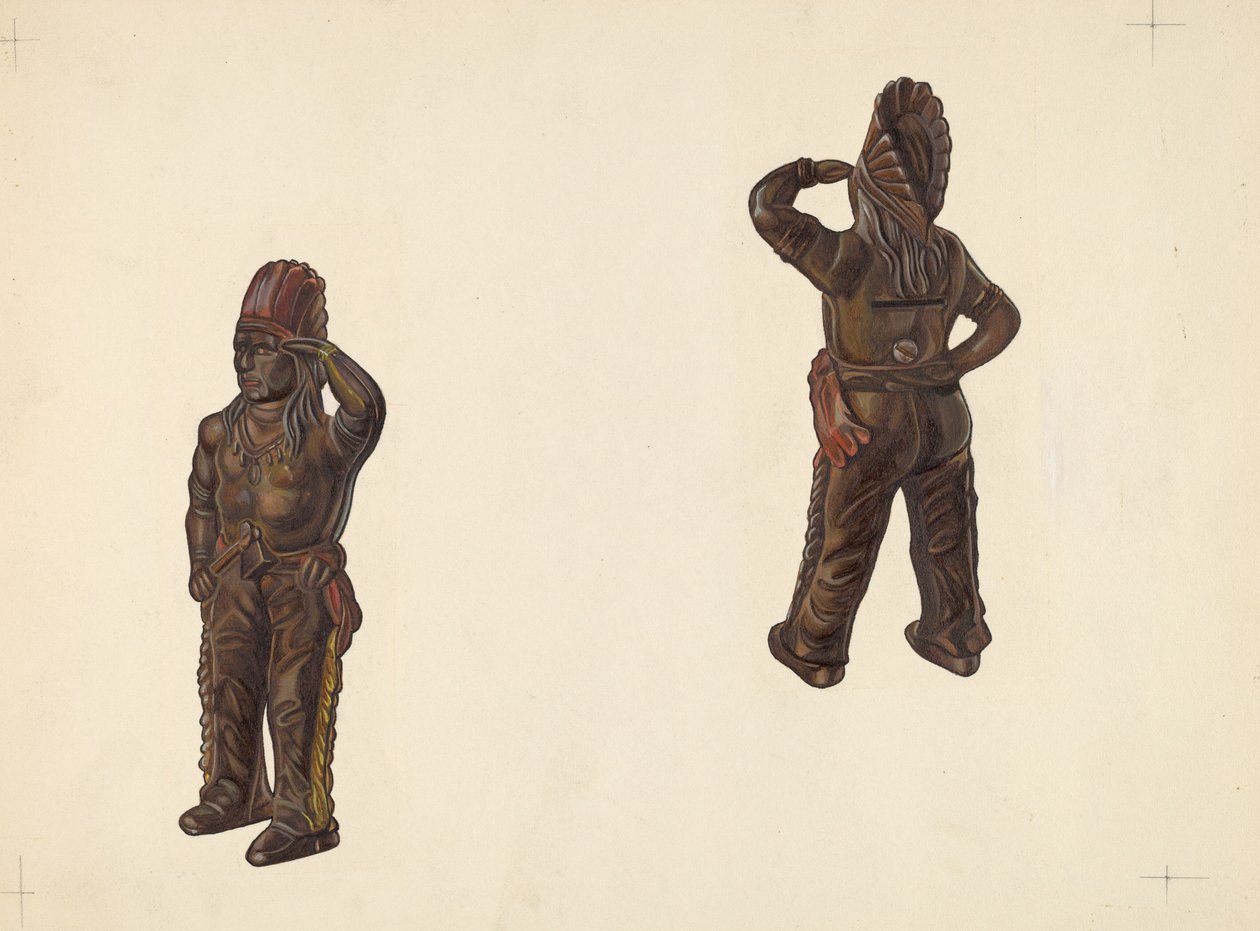 Indian Chief Coin Bank, c. 1938. autorstwa William O. Fletcher