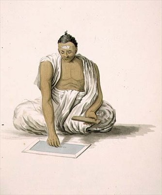 Dybuk lub astrolog, płyta 3 z „Strój Hindostanu” Franza Balthazara Solvynsa (1760-1824) ok.1804 (akwarela) autorstwa William Orme