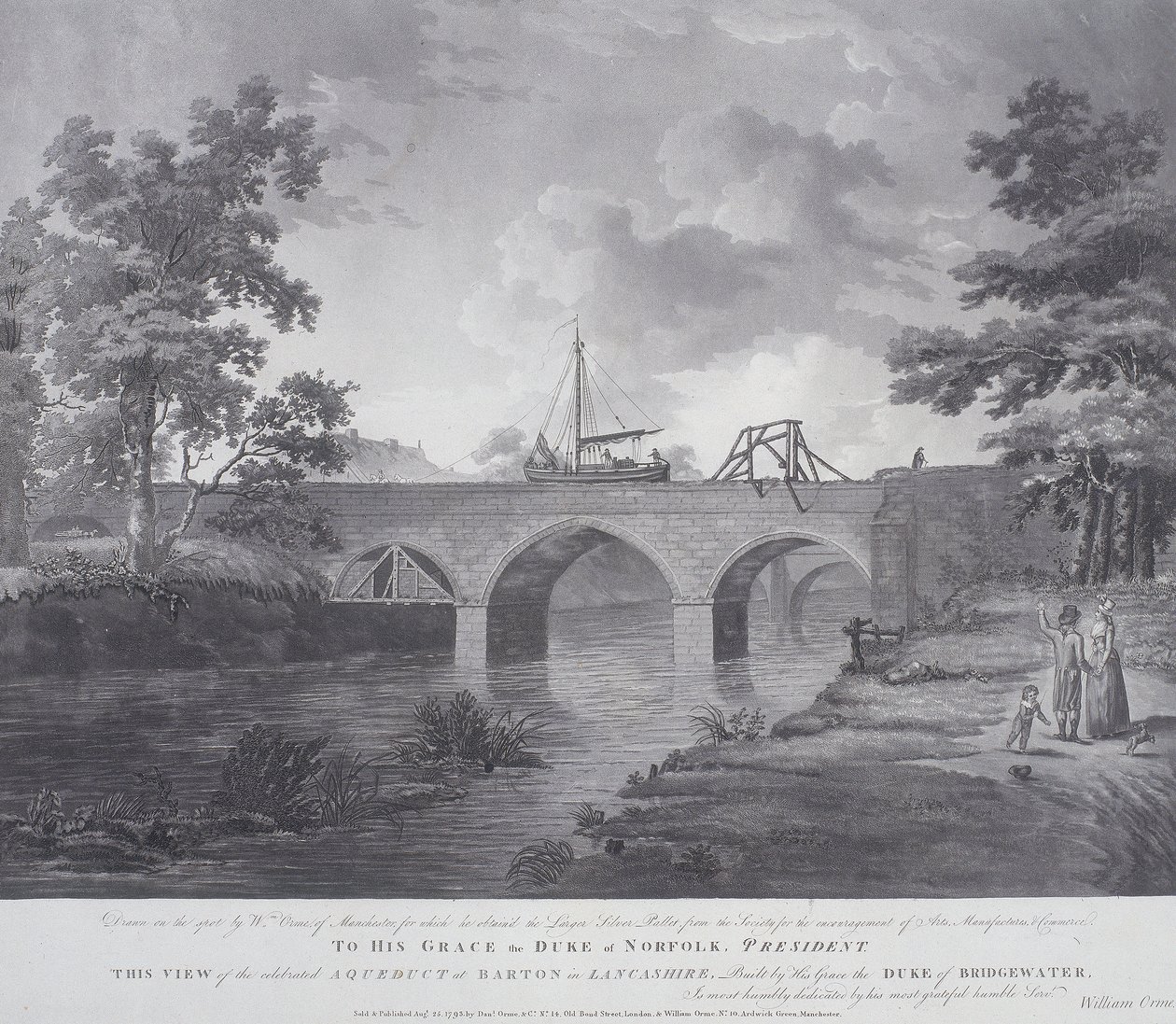 Akwedukt w Barton, niedaleko Manchesteru, 1793 autorstwa William Orme