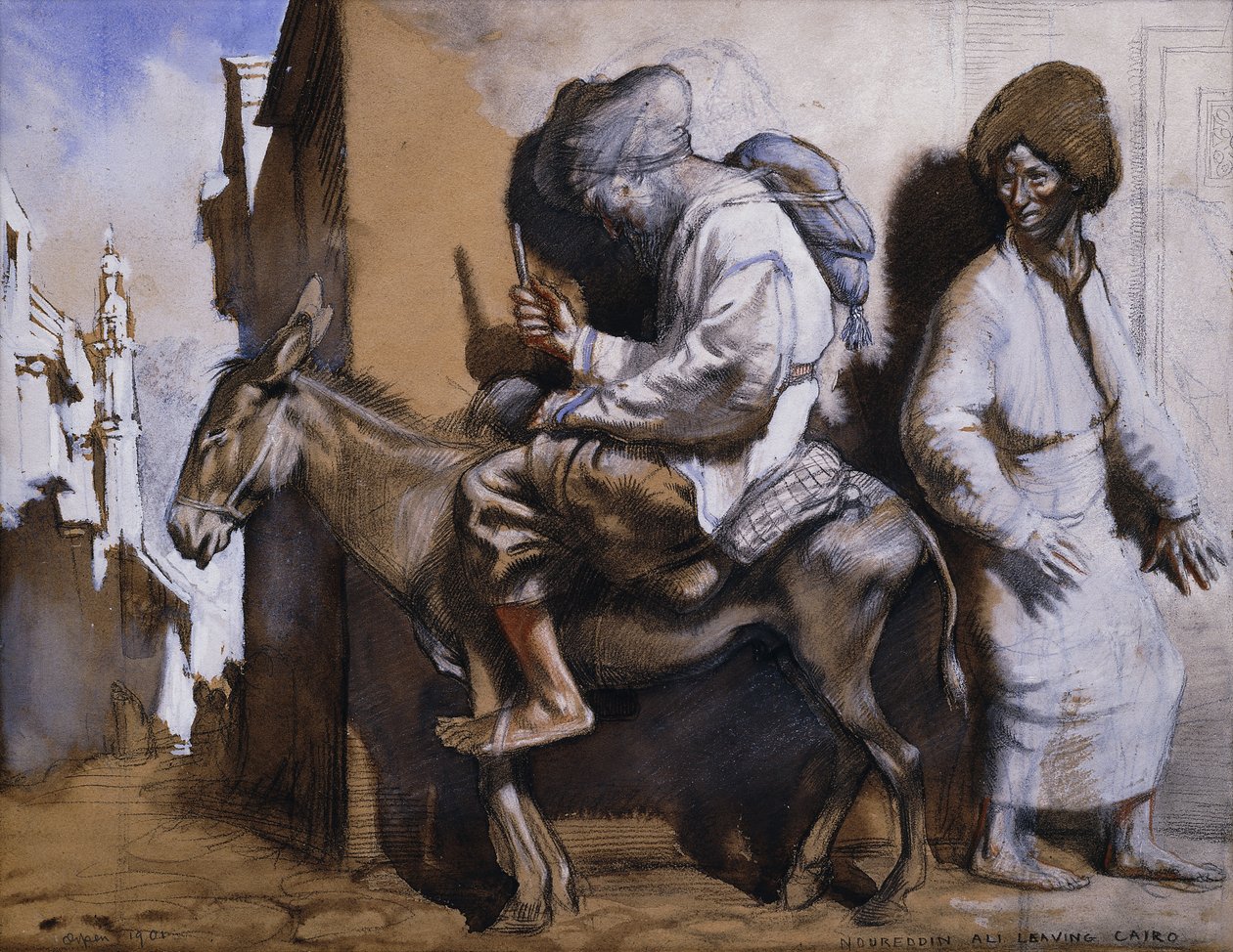 Noreddin Ali opuszcza Kair, autorstwa William Orpen