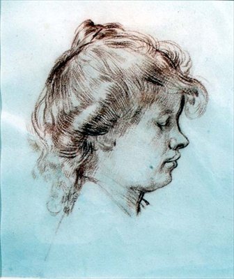 Portret Idy Nettleship, żony Augusta Johna (czerwona kreda) autorstwa William Orpen