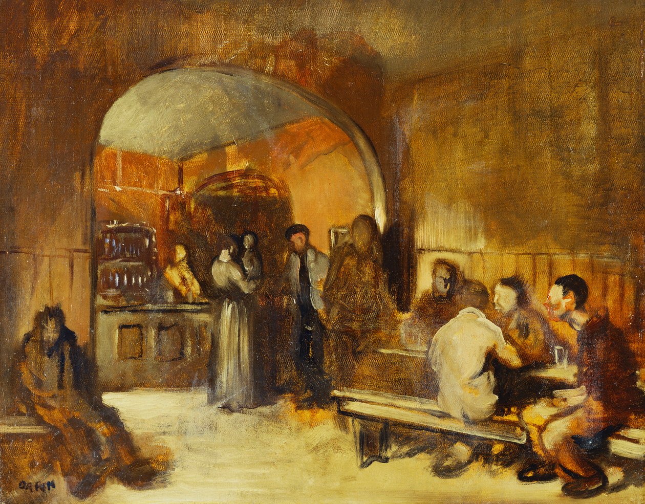 Wnętrze tawerny autorstwa William Orpen