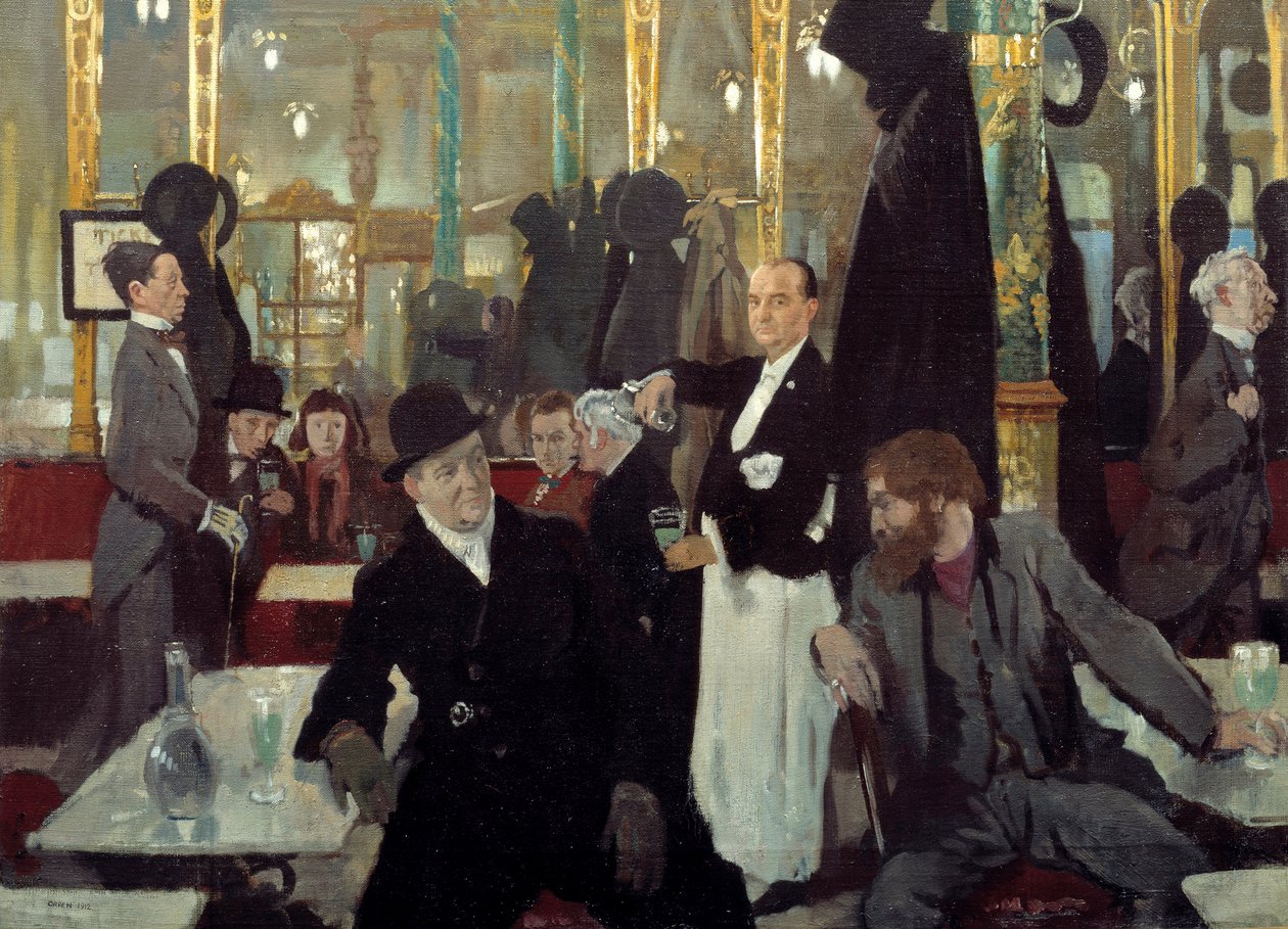 Królewska kawiarnia w Londynie. Szczegół. Obraz Sir Williama Orpen autorstwa William Orpen